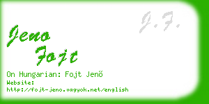 jeno fojt business card