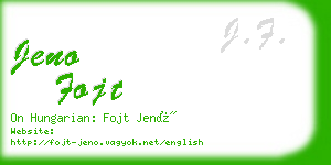 jeno fojt business card